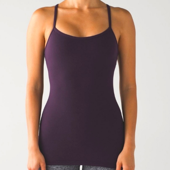 lululemon athletica Tops - Like New! Lululemon Power Y Tank - Black Cherry